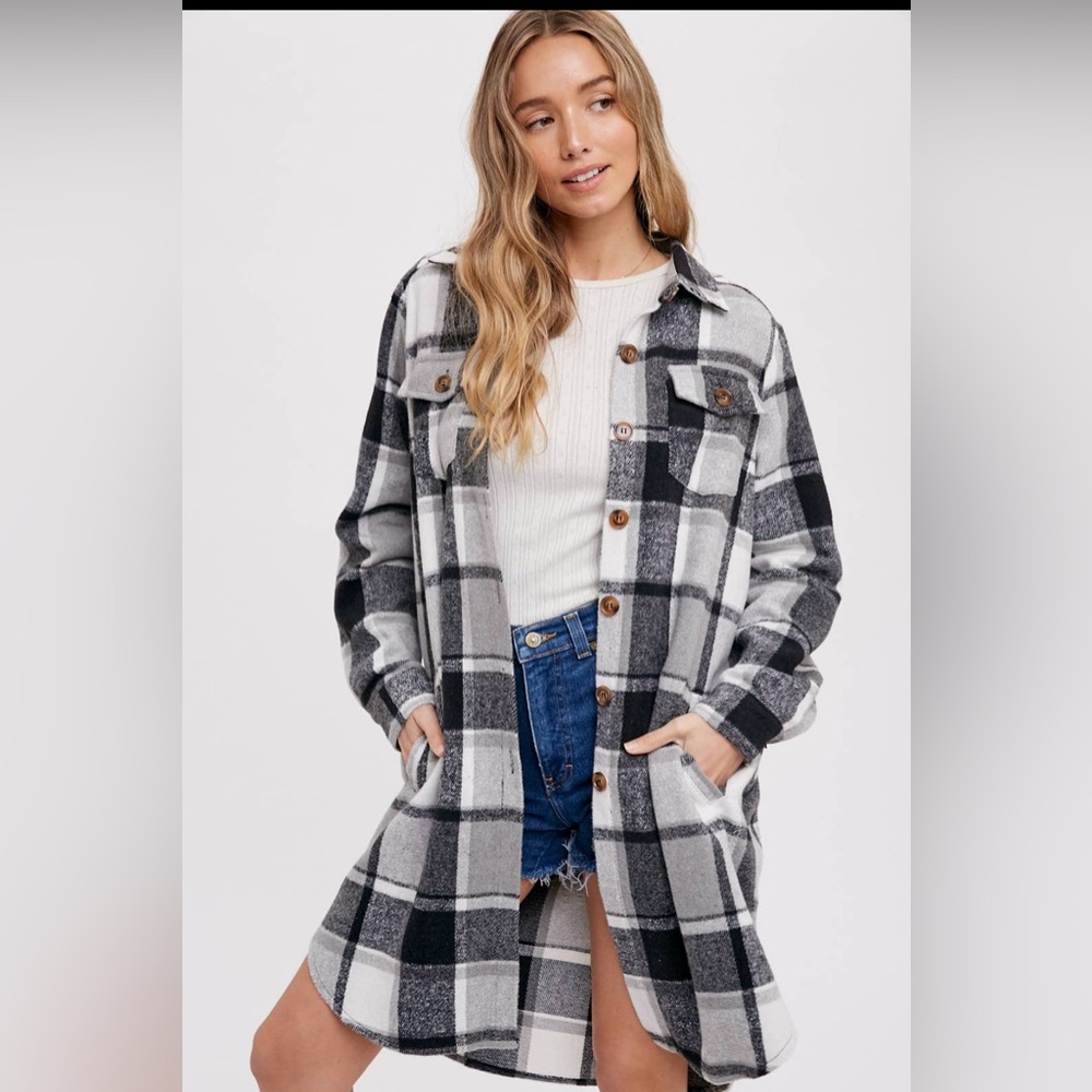 Bluivy flannel plaid shacket
